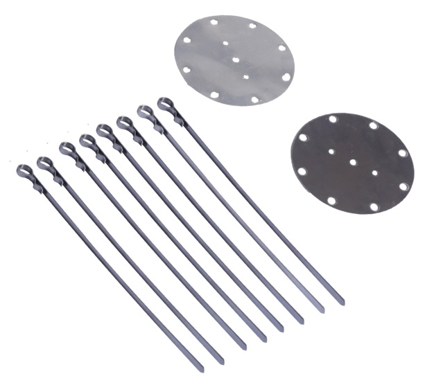 Par Disco com 8 Espetinhos em Inox para Espeto Giratório Carrossel